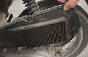 Very dirty air-filter in motorcycle