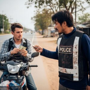 Fake police officer fining tourist 