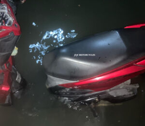 Honda click in floodwater