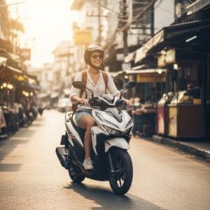 Woman riding Honda Click in CM