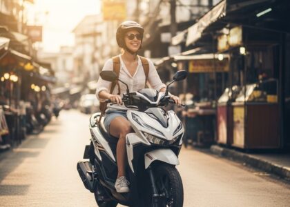 Woman riding Honda Click in CM