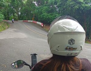 Jeje riding in the mountains 